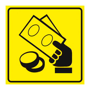 Визуальная пиктограмма «Касса», ДС30 (полистирол 3 мм, 150х150 мм)